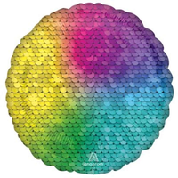 Anagram Foil Balloon 18" Round Rainbow Sequins
