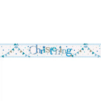 Colorful 9ft Unique Christening foil bunting banner with festive lettering, perfect for celebrating a special religious occasion.