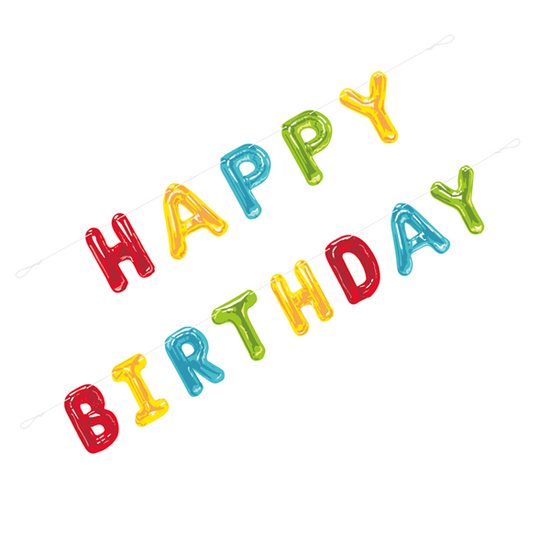 Unique Happy Birthday Foil Balloon Banner 9ft