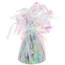 Iridescent APAC Tassel Balloon Weight with colorful tassels, designed to secure helium balloons for party decorations
