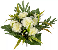 Eleganza Carnarion Bush Ivory/White 40cm