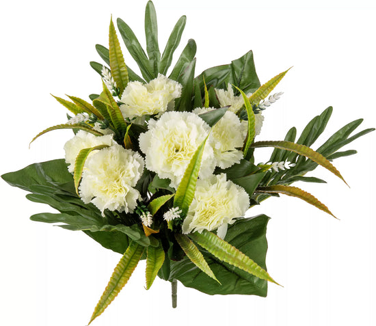 Eleganza Carnarion Bush Ivory/White 40cm