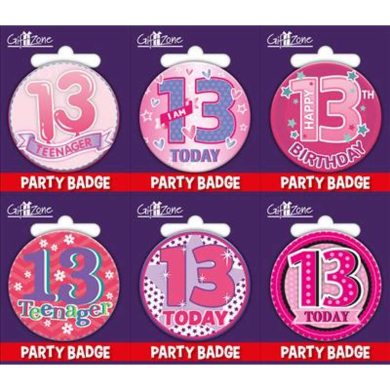 Giftzone Small Badges Age 13 Female