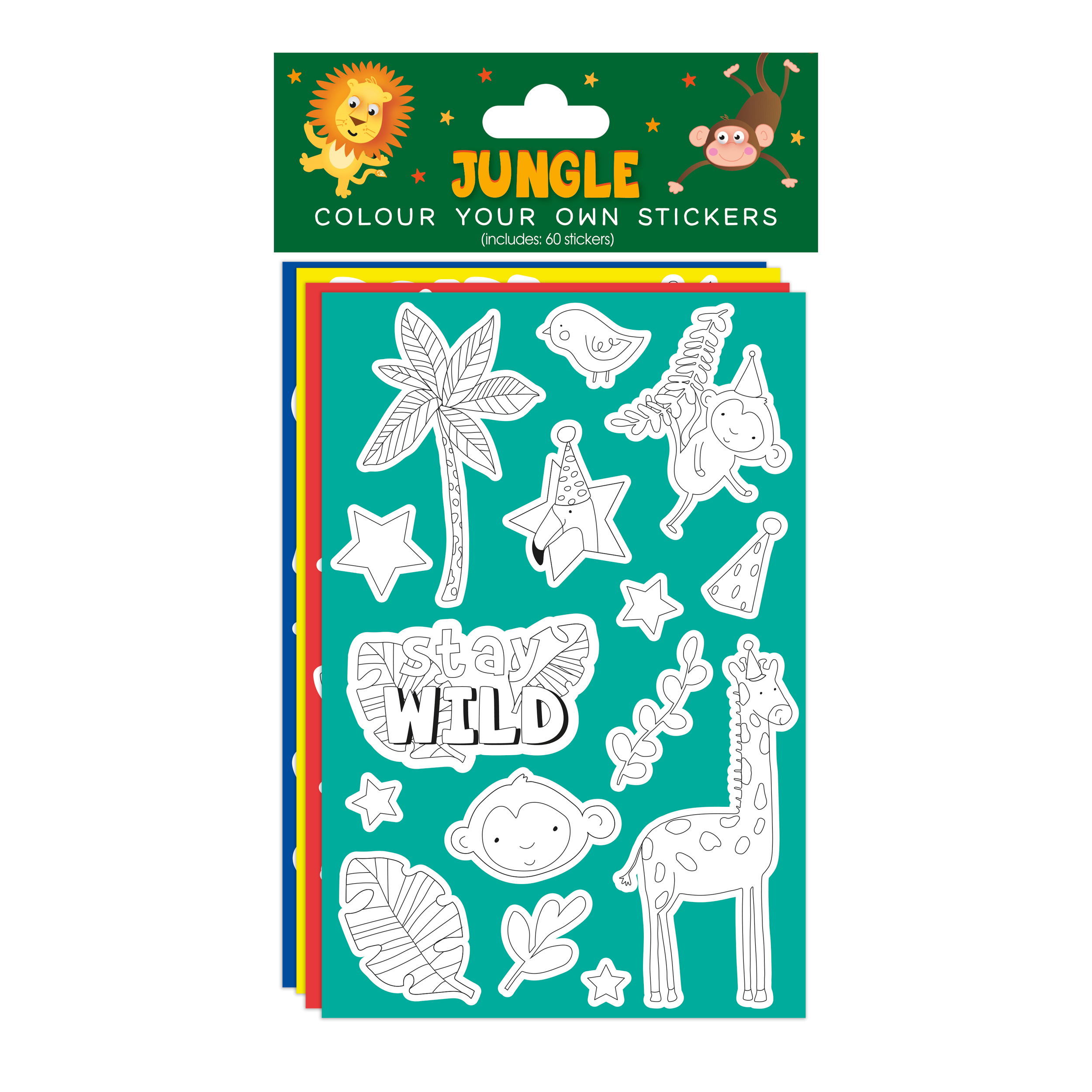 Eurowrap Colour Your Own Stickers Jungle
