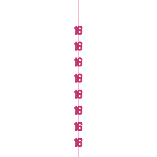 5ft Hanging D cor Age 16 Glitz Pink