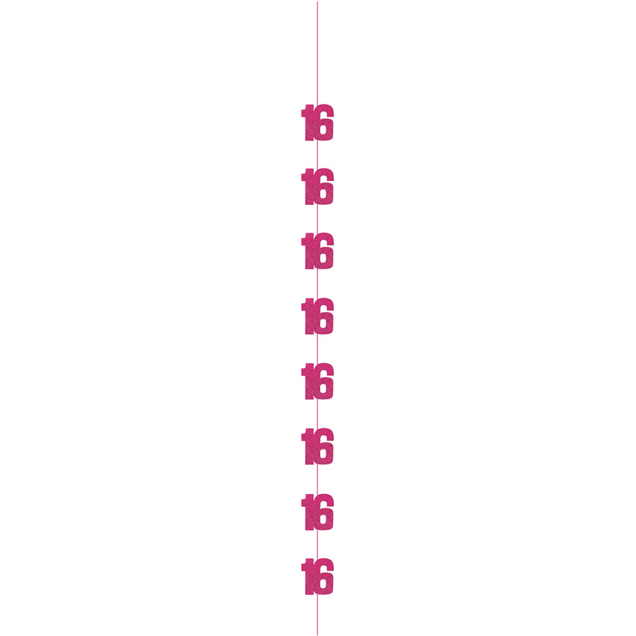 5ft Hanging D cor Age 16 Glitz Pink