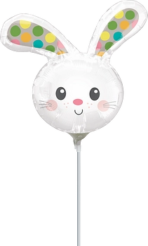 Anagram Spotted Bunny 14" Air Fill Foil Balloon