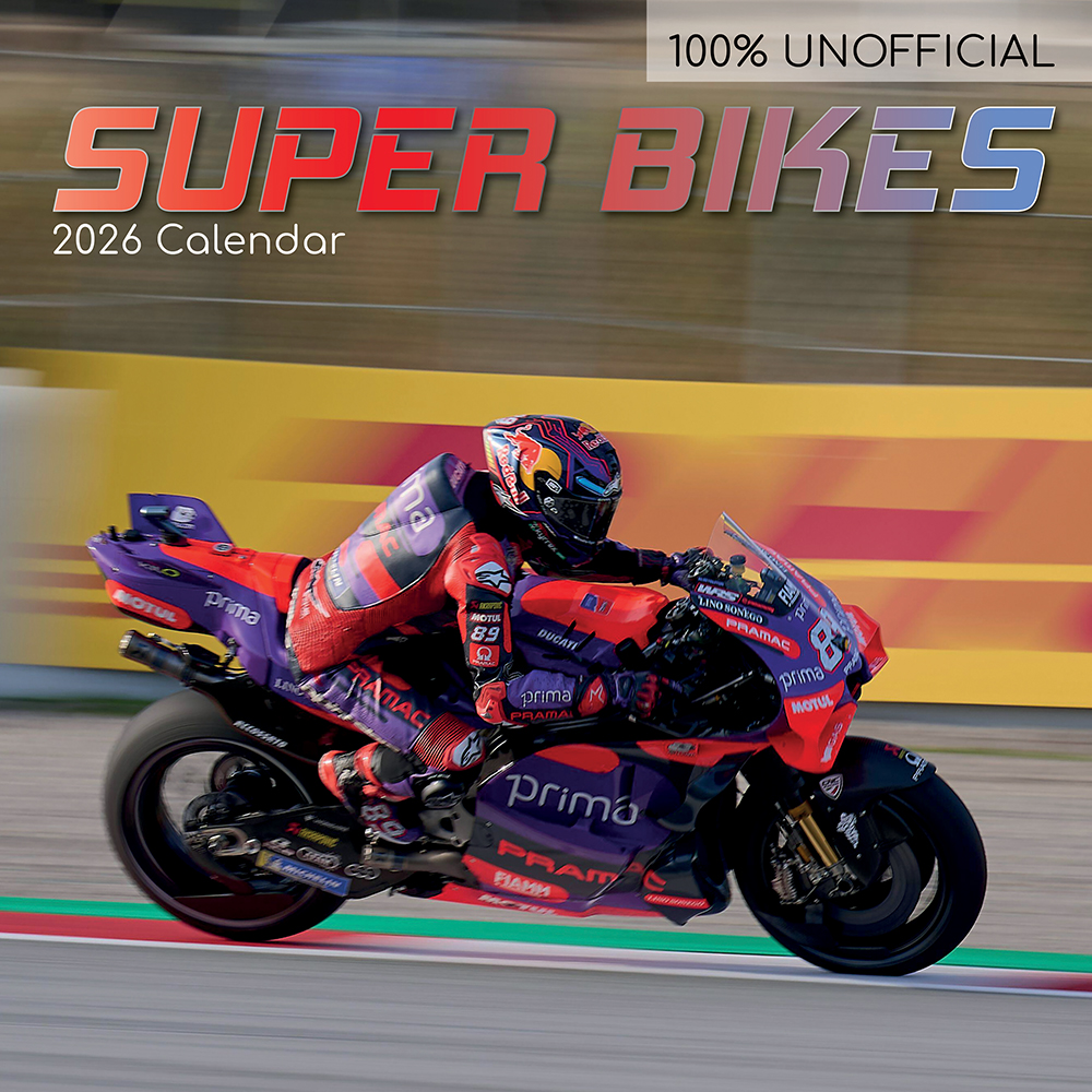 Gifted Stationery Calendar Super Bikes 2027