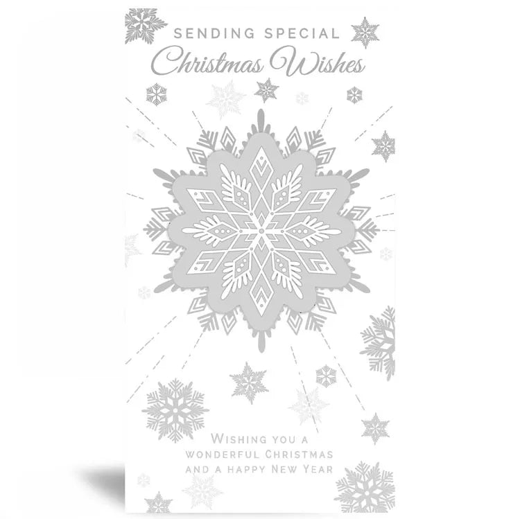 Set of six Prelude C55 Christmas open-themed greeting cards featuring festive holiday designs and message space.