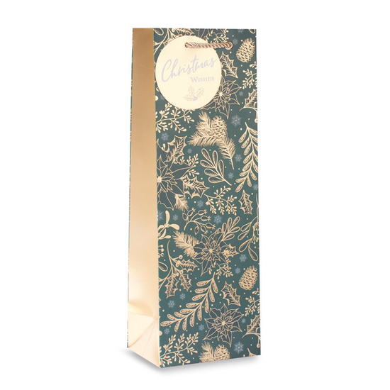 6pk Bottle Gift Bags Foliage