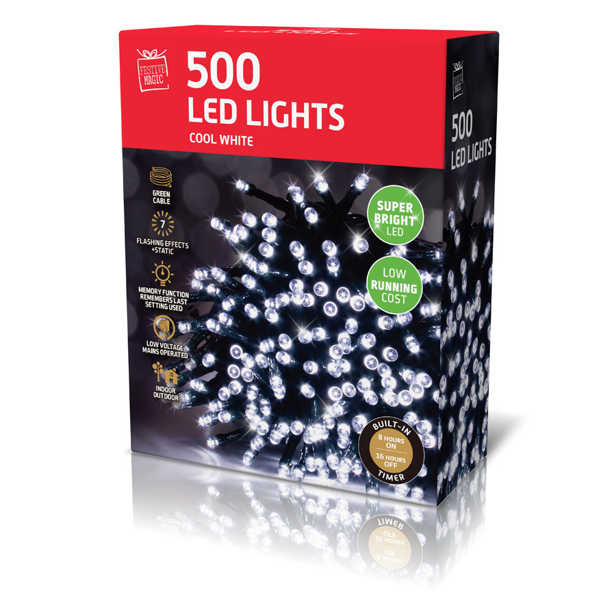Uncle Bills 500 Pack LED Lights Timer White