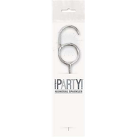 Unique Party Candle Sparkler Number 6 Silver 7