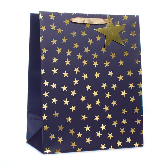 Tiger Feet 6 Pack Gift Bag Gold Stars Large