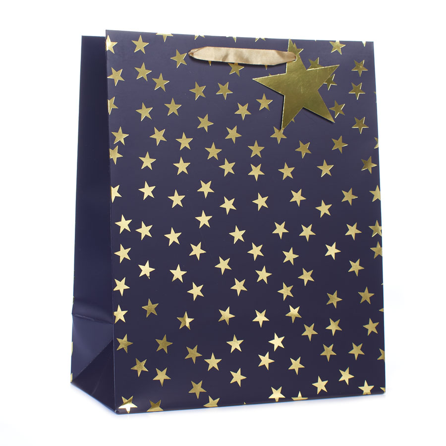 Tiger Feet 6 Pack Gift Bag Gold Stars Large