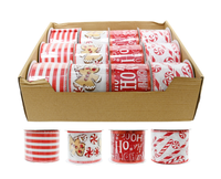 Christmas Ribbon Red/White 2.7m 24pk