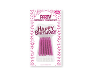 Eurowrap Party Candle Metallic Pink Birthday