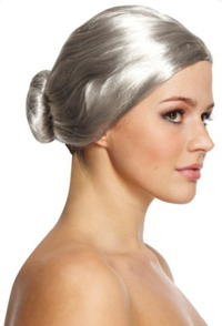 Grey Bun Wig