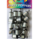 Desk Top Trading 16 Pack Party Poppers Silver