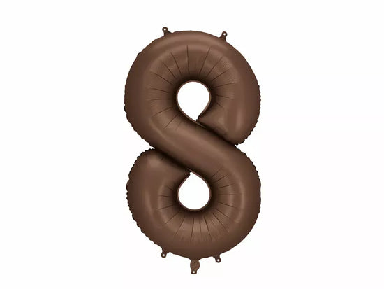 PartyDeco Foil Balloon Satin Mocha 34" Number 8