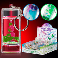 Colorful Liquid Motion Keychain toys from One For Fun, 24-pack, featuring flowing liquid designs in a compact keychain size.