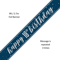 Unique Banner Blue Glitz Age 18 9ft