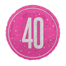 Unique Foil Balloon Pink Glitz Age 40 18"