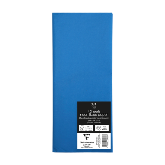 Eurowrap 4 Pack Tissue Paper Neon Blue