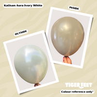 Kalisan 2 Pack Latex Balloons Aura Ivory White 36