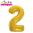 Unique Foil Balloon Classic Gold 34" Number 2