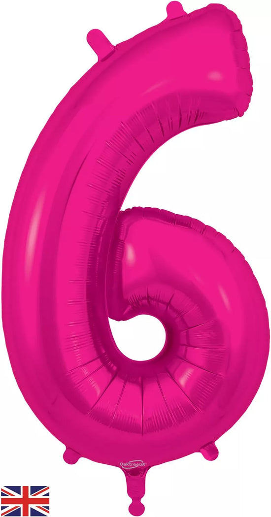 Oaktree Foil Balloon New Pink 34" Number 6