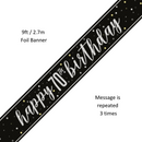 Unique Banner Black Glitz Age 70 9ft