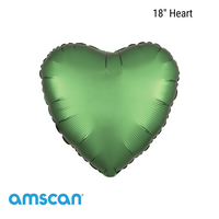Anagram Foil Balloon Satin Luxe Emerald Heart 18"
