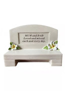 David Fischoff Memorial Bench Mum & Dad keepsake with engraved inscription, designed to honor loved ones.
