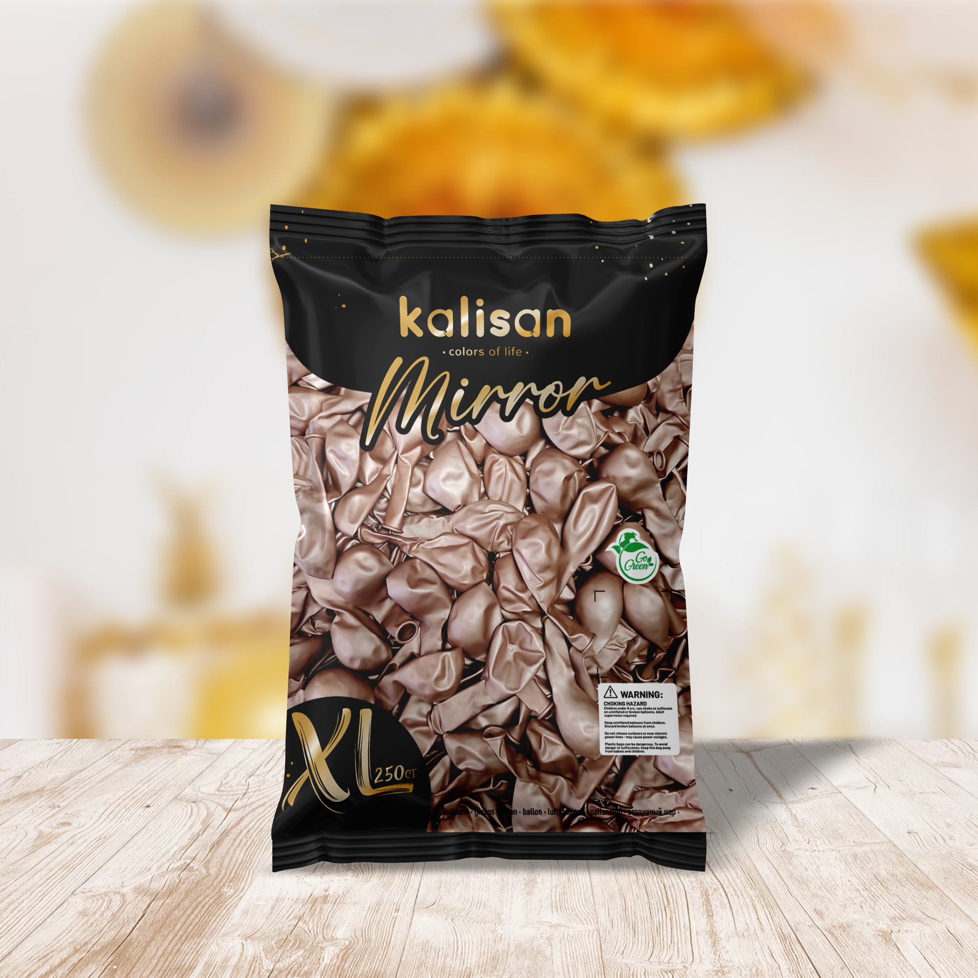 Kalisan Mirror Rose Gold 12" Latex Balloons 250pk