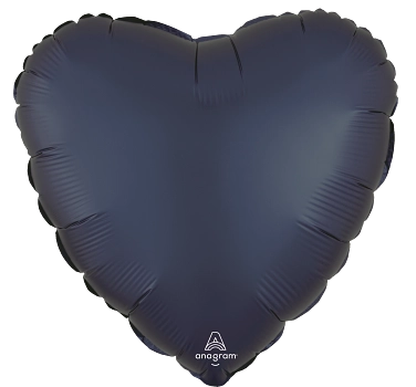 Anagram Foil Balloon Satin True Navy Heart 18