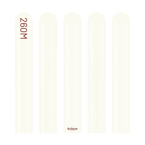 Kalisan 100 Pack Latex Balloons Retro White 260