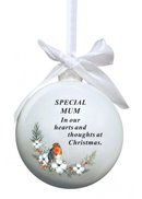 David Fischoff Memorial Glass Bauble Mum 8cm