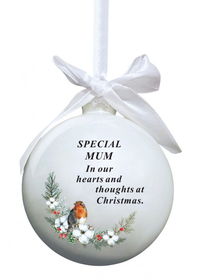 David Fischoff Memorial Glass Bauble Mum 8cm