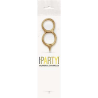 Unique Party Candle Sparkler Number 8 Gold 7