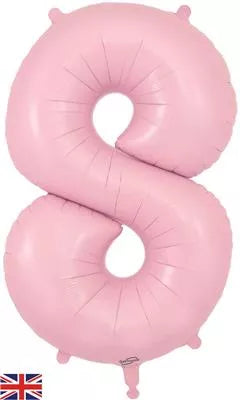Oaktree Foil Balloon Matte Pink 34" Number 8
