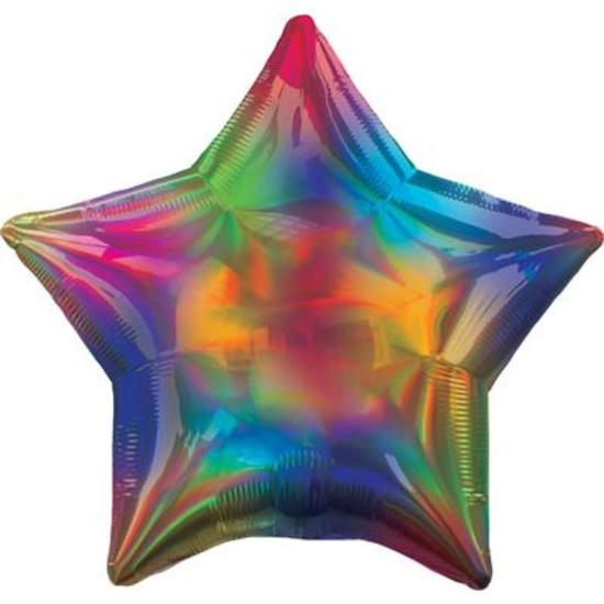 Anagram Foil Balloon Iridescent Rainbow Star 18