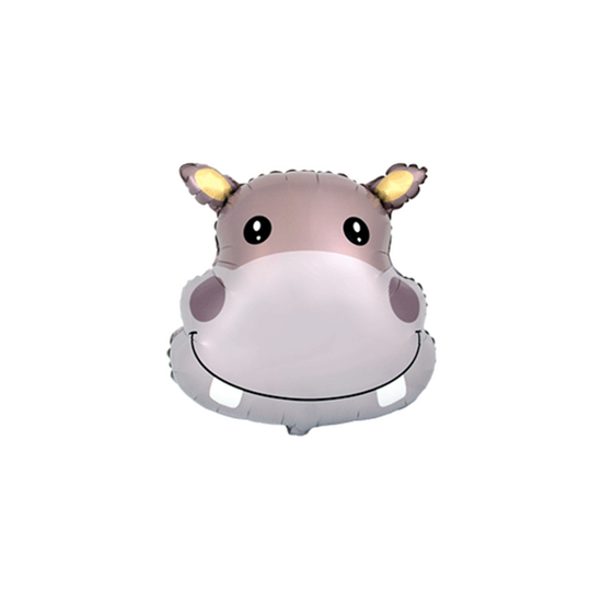 Hippo Head 9" Mini Shape Foil Balloon