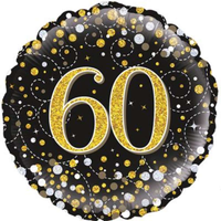 Oaktree Sparkling Fizz Age 60 Black 18" Foil