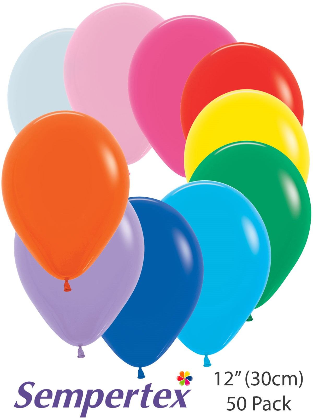 Sempertex Fashion Assorted 12" Latex Balloons 50pk