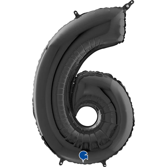 Grabo Foil Balloon Black 26" Number 6