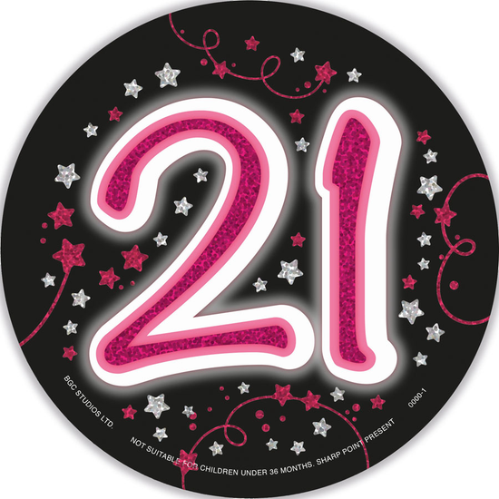 Big Badges Age 21 Female 6pk
