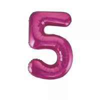 Unique Foil Balloon Pink Glitz 34" Number 5