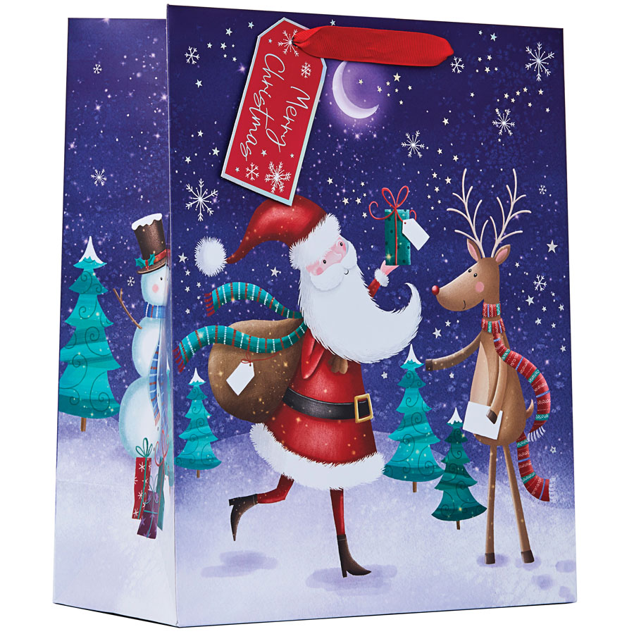 Partisan 6 Pack Gift Bag Santa & Rudolph Large