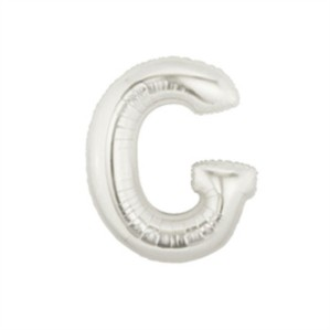 Oaktree Foil Balloon Silver 14" Letter G