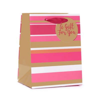 Gift Bag Gift For You Stripes Medium Portrait 6pk